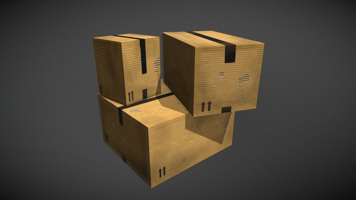 Cardboard Boxes 3D Model
