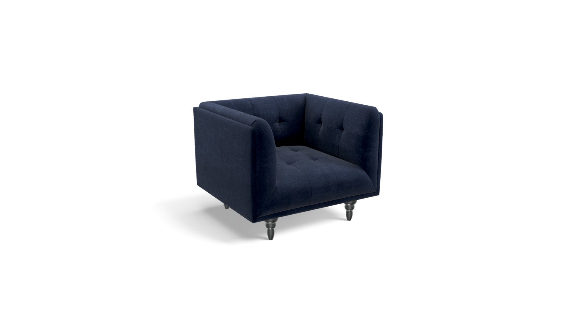 Connor Armchair, Navy Cotton Velvet