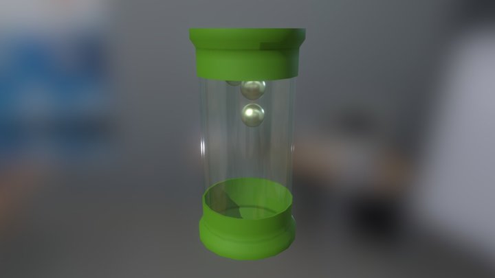 Gravity physics in glass tube, baked animation 3D Model