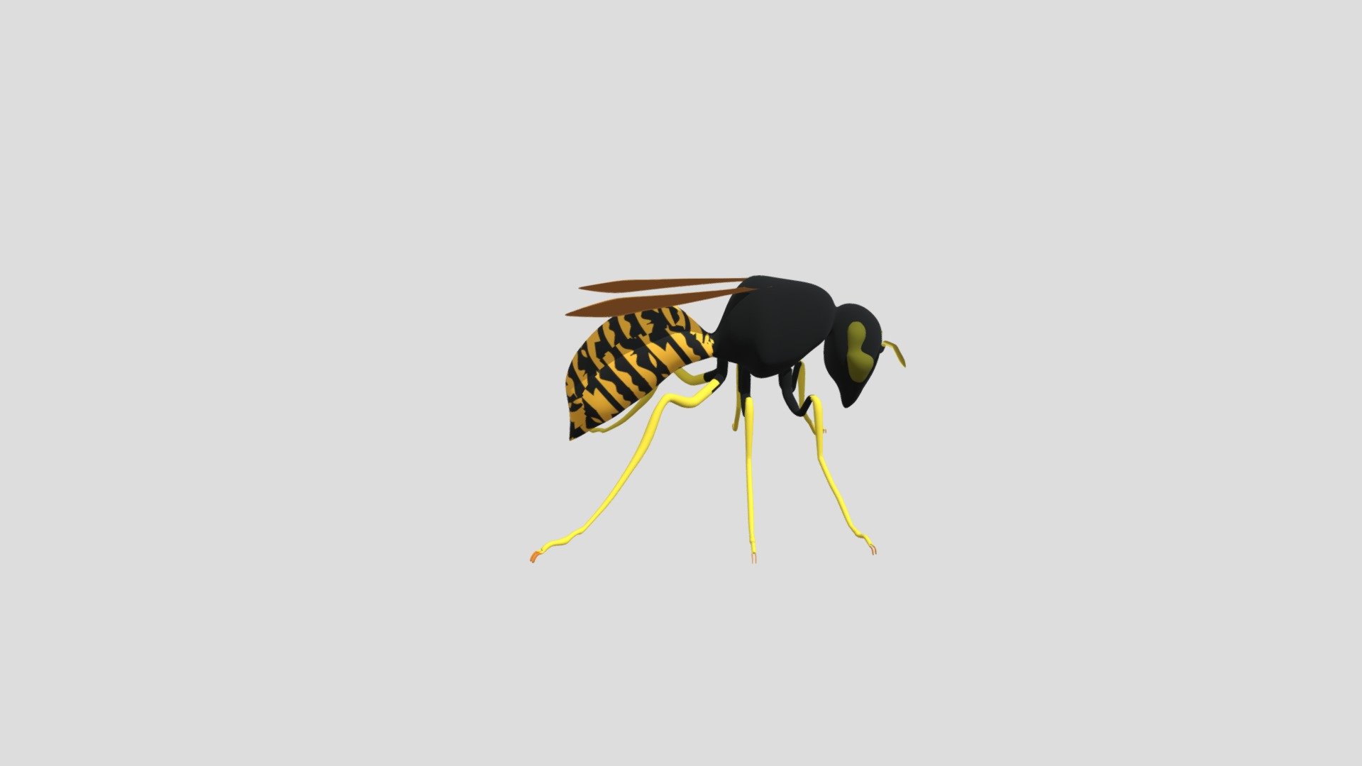 high poly wasp