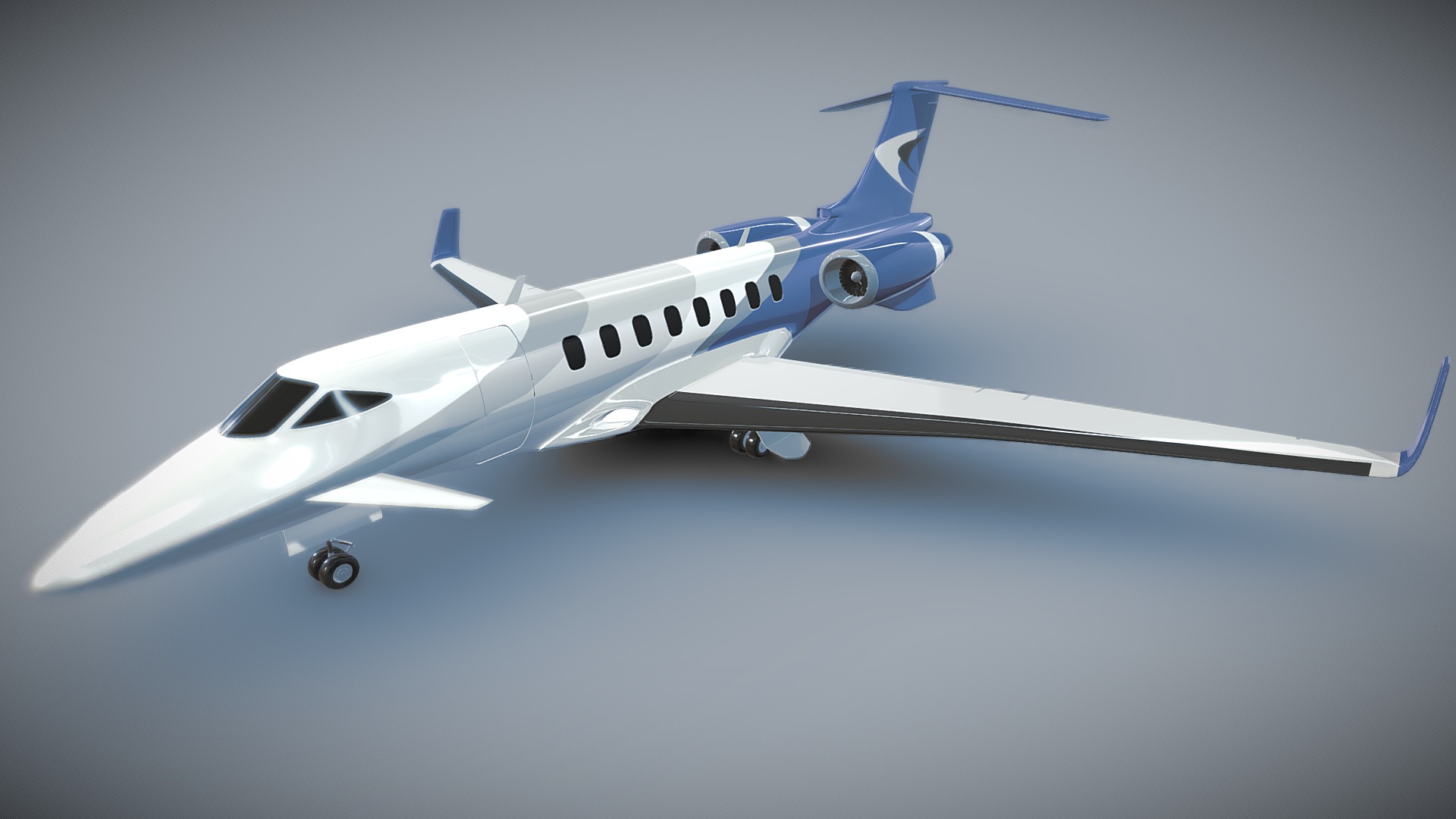 3D model Generic business jet concept - This is a 3D model of the Generic business jet concept. The 3D model is about a jet flying in the sky.