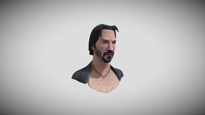 Keanu Reeves As Neo Head Only Bust 3D Model