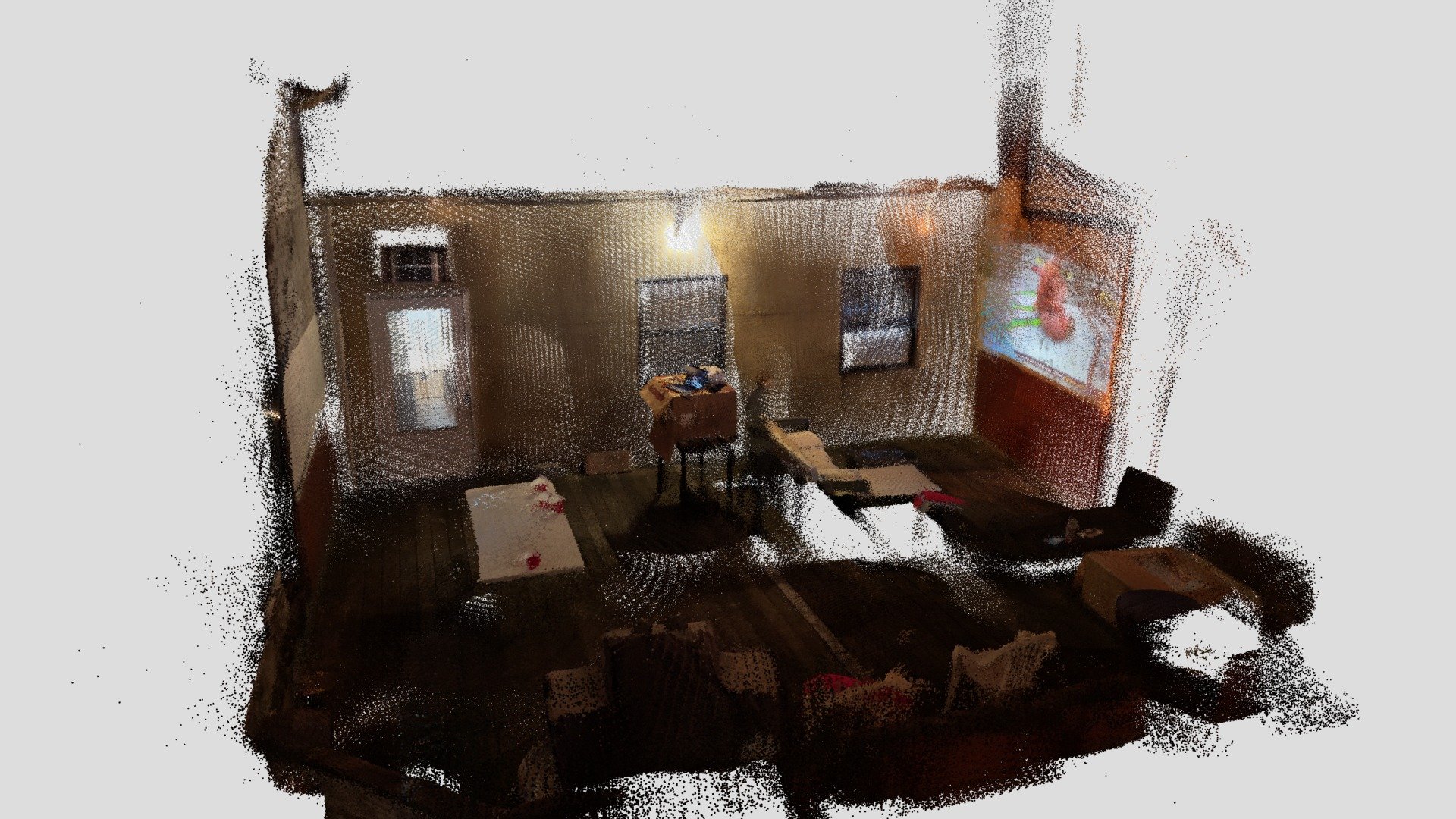 NYC patio point cloud scan ft. UFC on projector