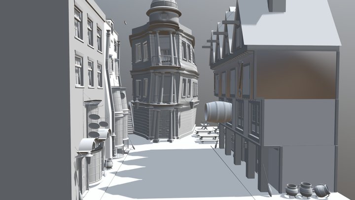 Diagon alley (high poly) 3D Model