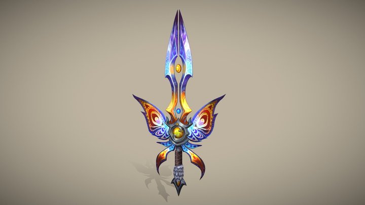 stylised butterfly sword 3D Model