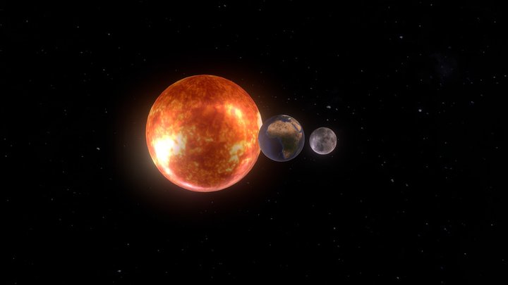 Space - Sun - Earth - Moon – Free 3D Model STL