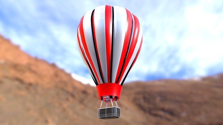 Hot Air Balloon 3d Game Ready Model 3D Model