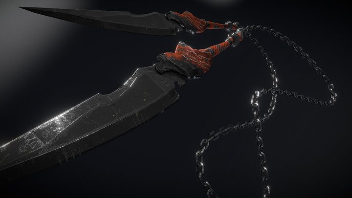 Demonic Twinblades - Stylized Weapon | FREE 3D Model