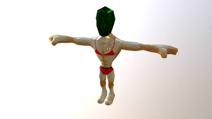 1071448076賴彥伶-西瓜人 3D Model