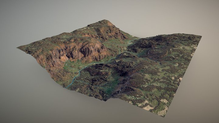 Crumbling Canyon Rivers Terrain 3D Model