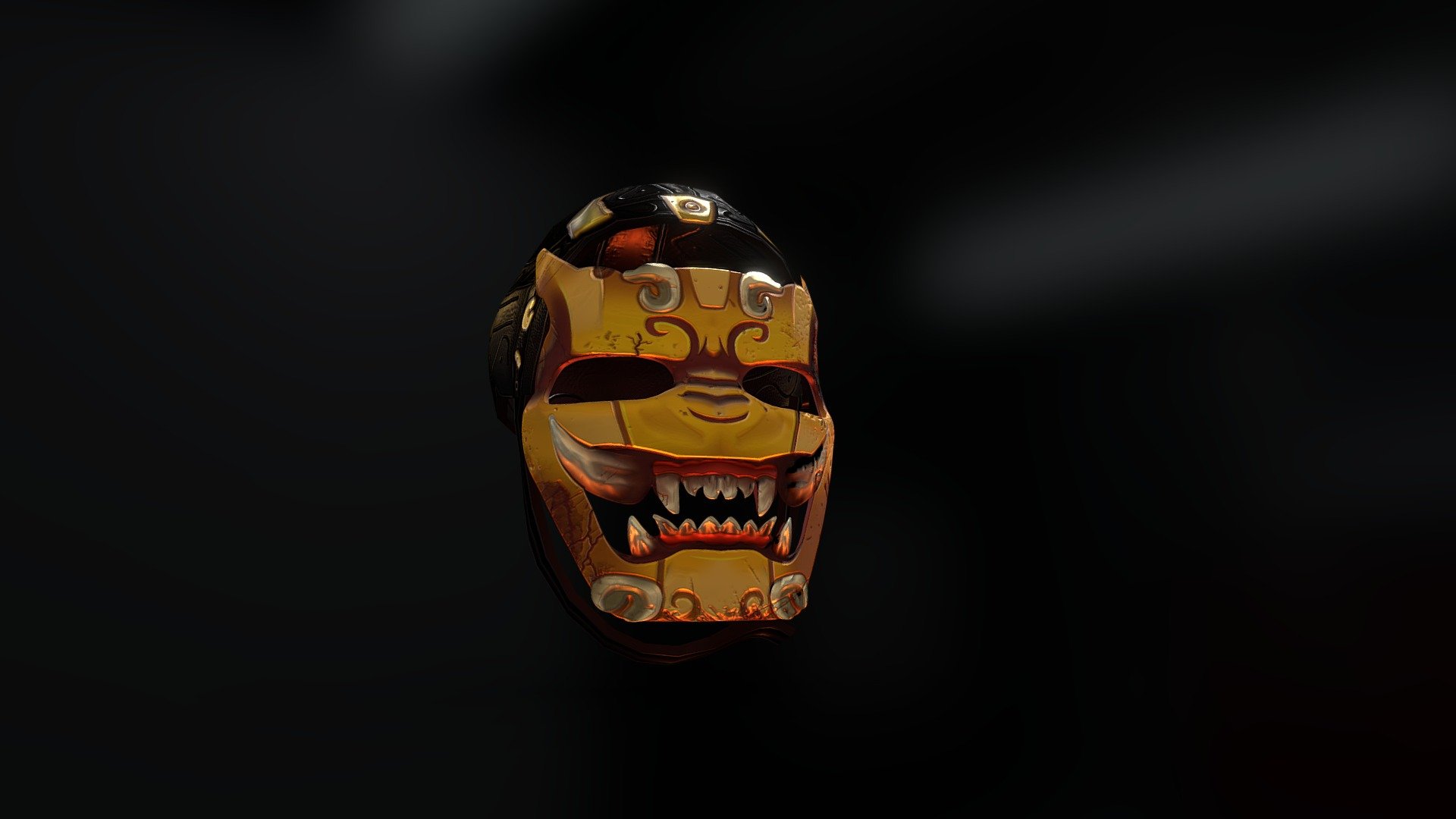 Custom Rust Metal Facemask "Buddha" - 3D model by ClearDesigns