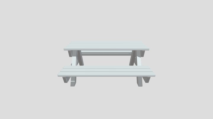 Picnic/Cafeteria Table 3D Model