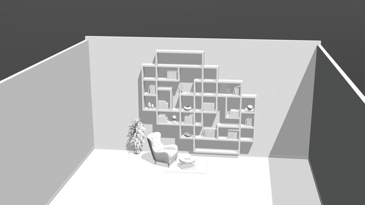 Bookshelf Design 3D Model
