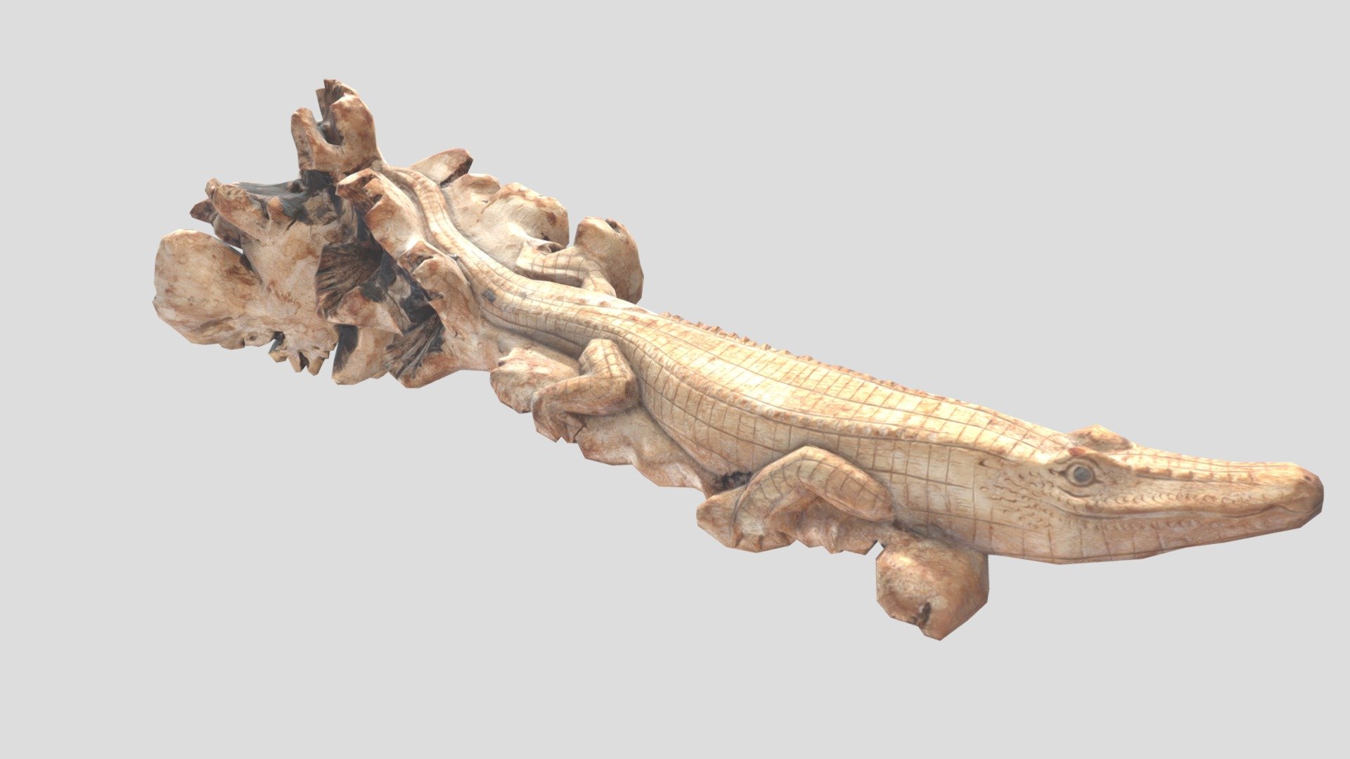 Holzkrokodil  low poly