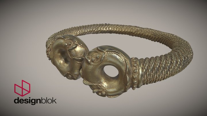 Newark Civil war Museum Golden Torc Jan 2023 3D Model
