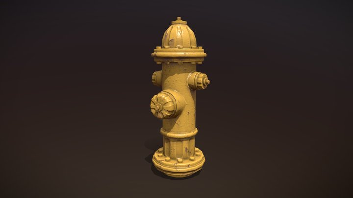 Hydrant low poly 3D Model