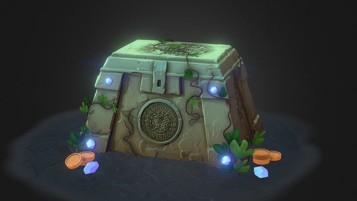 Mayan treasure chest 3D Model