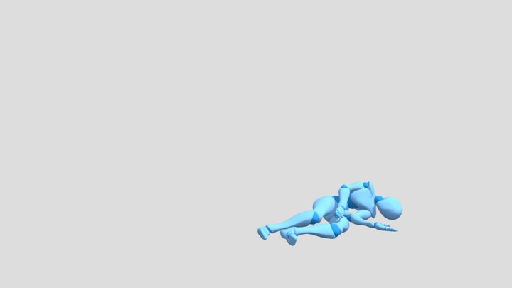X Bot@Death From Right 3D Model