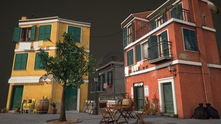 Cityscene Vernazza 3D Model