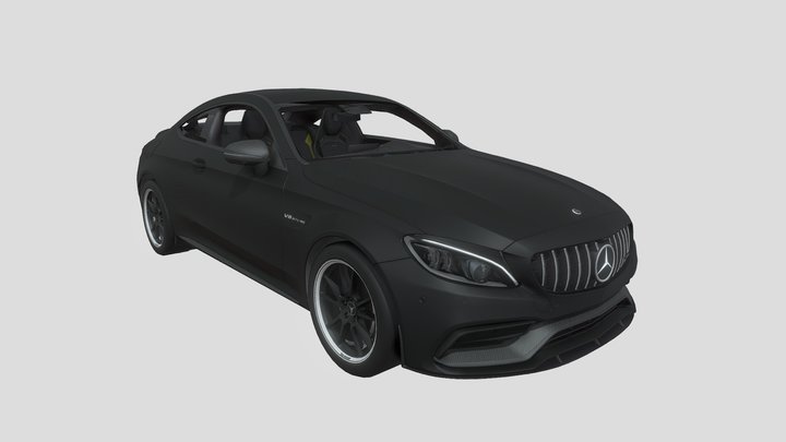 Mercedes Benz C63S AMG Lodded ,Mobile Ready 3D Model