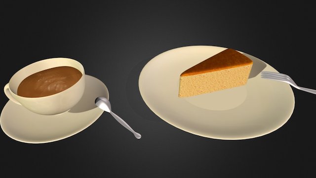 Cake & Coffee 3D Model