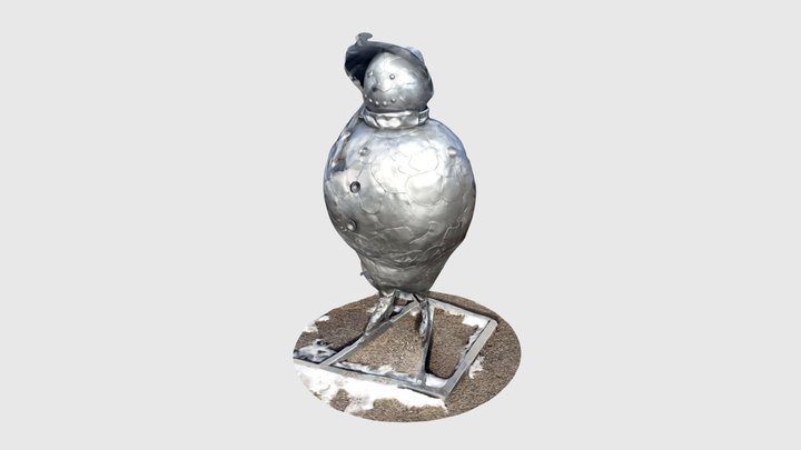 Snowman Skating Sculpture 3D Model
