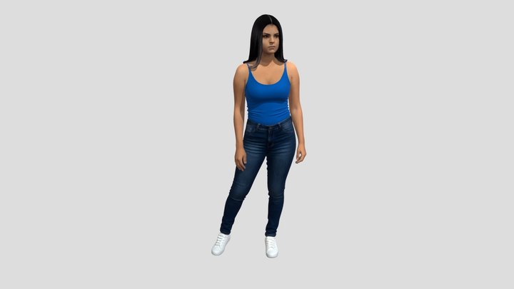 Blue Tank Top Portrait – Kostenloses 3D-Modell STL
