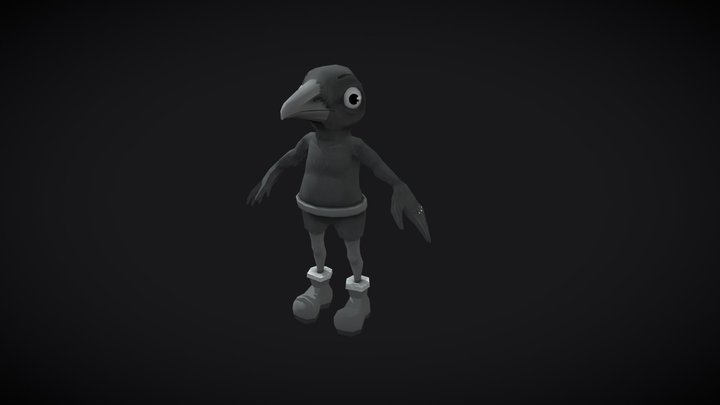 Anthro Crow Character 3D Model
