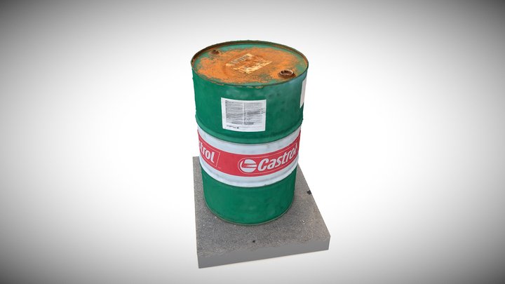Castrol Rusty Barrel 3D Model