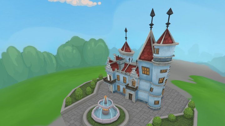 Lowpoly castle 3D Model