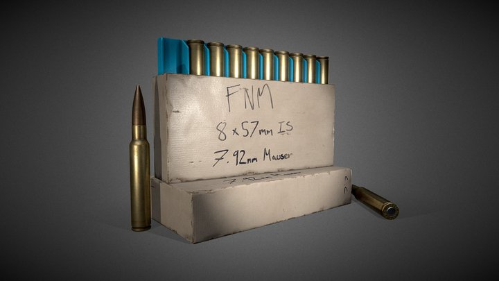 Mauser Rifle Ammo Box - PBR Game Ready 3D Model