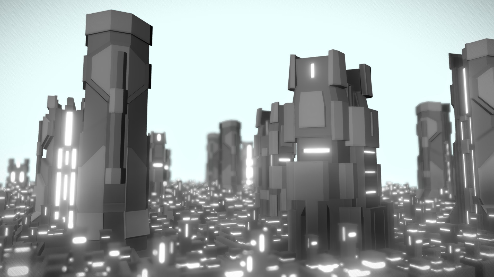 3D model Scifi cityscape - This is a 3D model of the Scifi cityscape. The 3D model is about a city skyline at night.