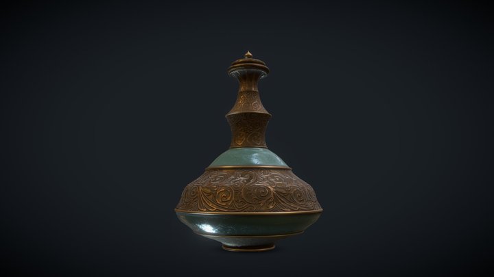 A bottle with ornaments 3D Model