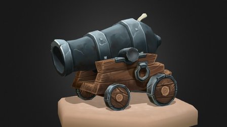 Hand Painted Cannon 3D Model