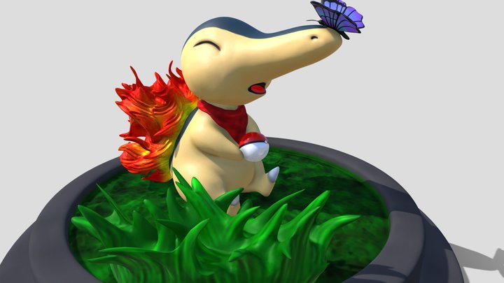 Pokemon Cyndaquil Sculpture 3D Model