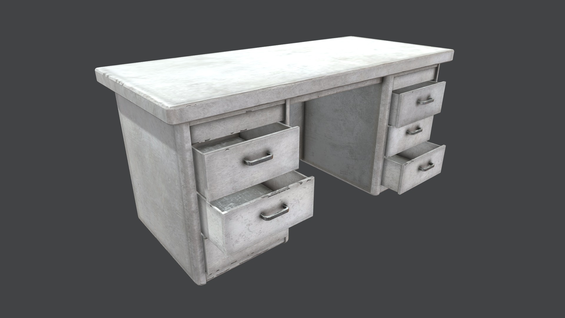 3D model Office Table 1C PBR - This is a 3D model of the Office Table 1C PBR. The 3D model is about a wooden box with drawers.