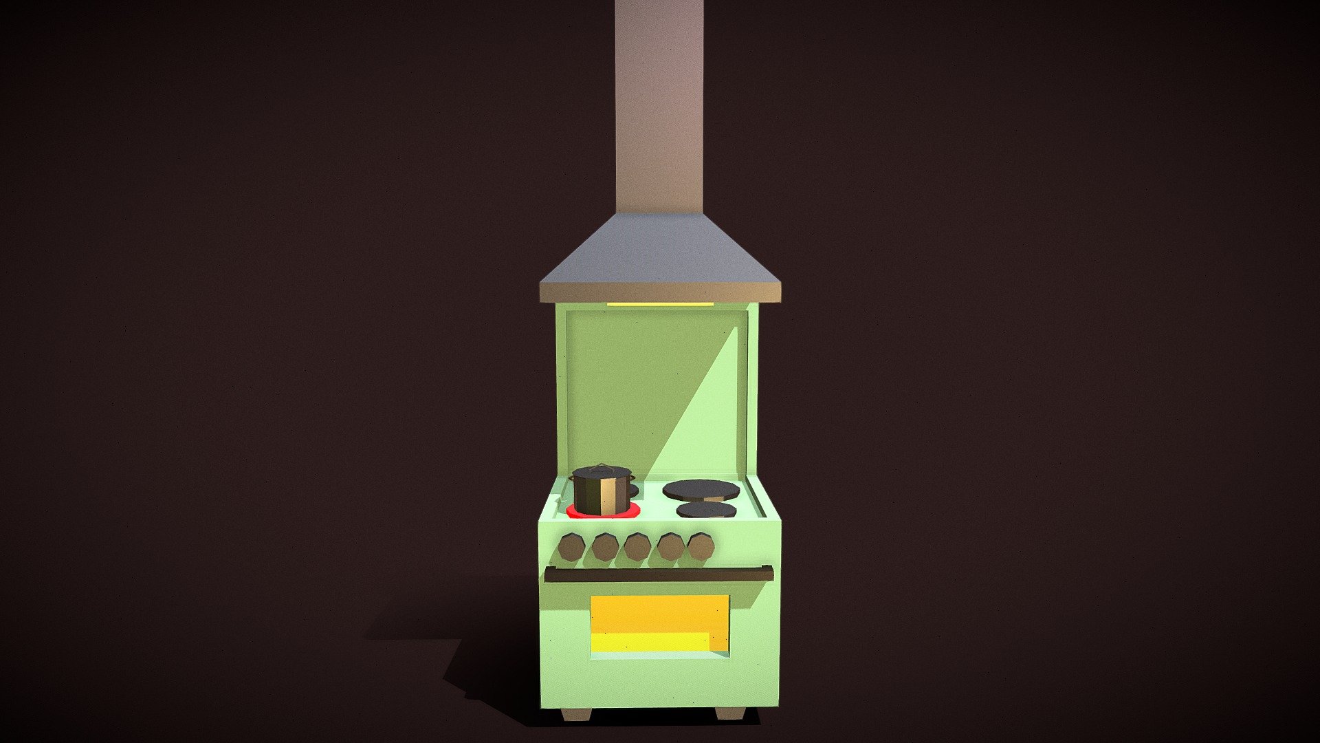 Electric stove and extractor 3D model by ismylova1997 [e6ece13