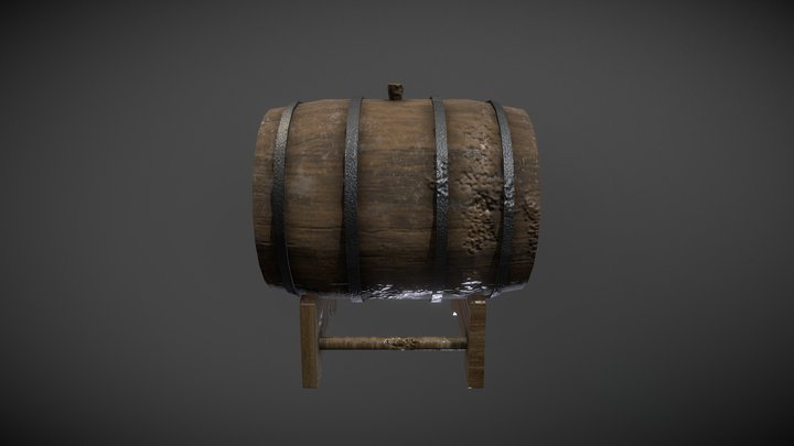 Wooden Keg 3D Model