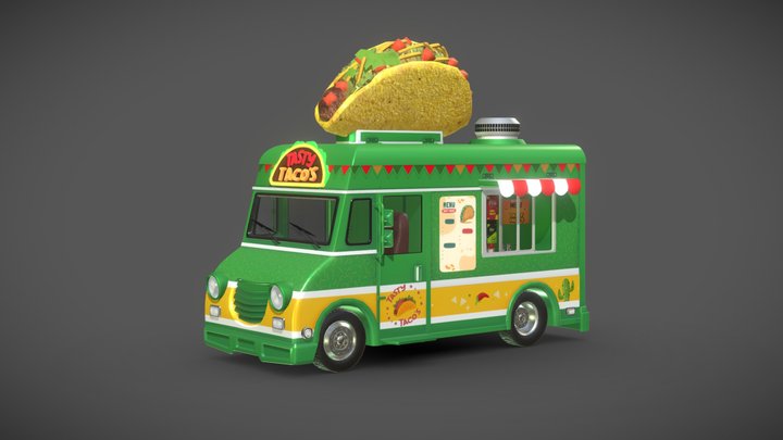 Taco Truck for Ar, Vr and Games 3D Model