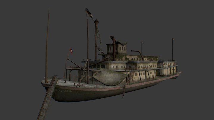 Steamboat Creaole Queen / Natchez Damaged 3D Model