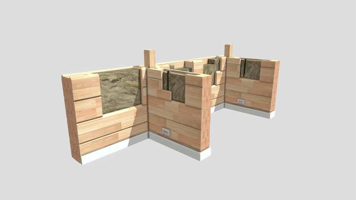 Брус в разрезе | Forest House 3D Model