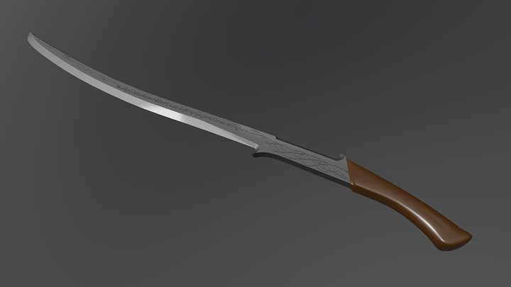 Hadhafang - Lord of the Rings Arwen's Sword 3D Model