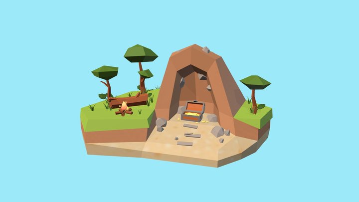 Tiny beach island 3D Model