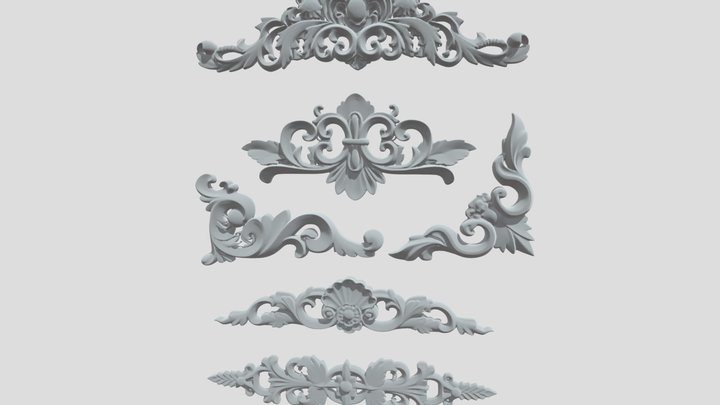 Ornate woodcarved scrollwork 3D Model