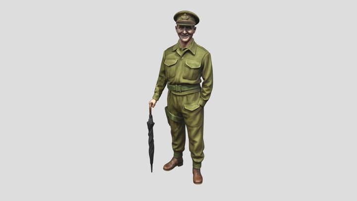 WW2, U.S Colonel 3D Model