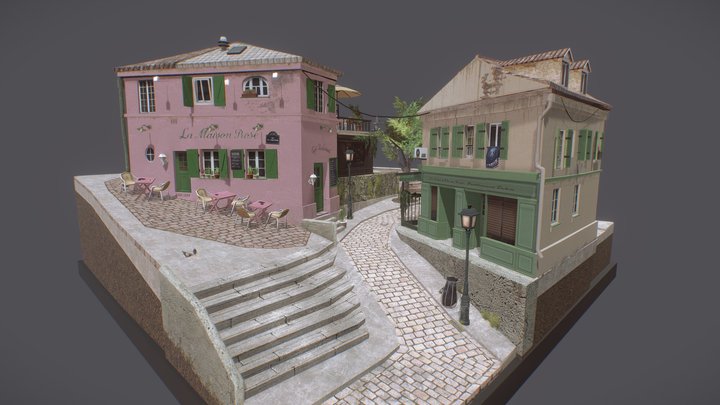 Cityscene Montmartre 3D Model