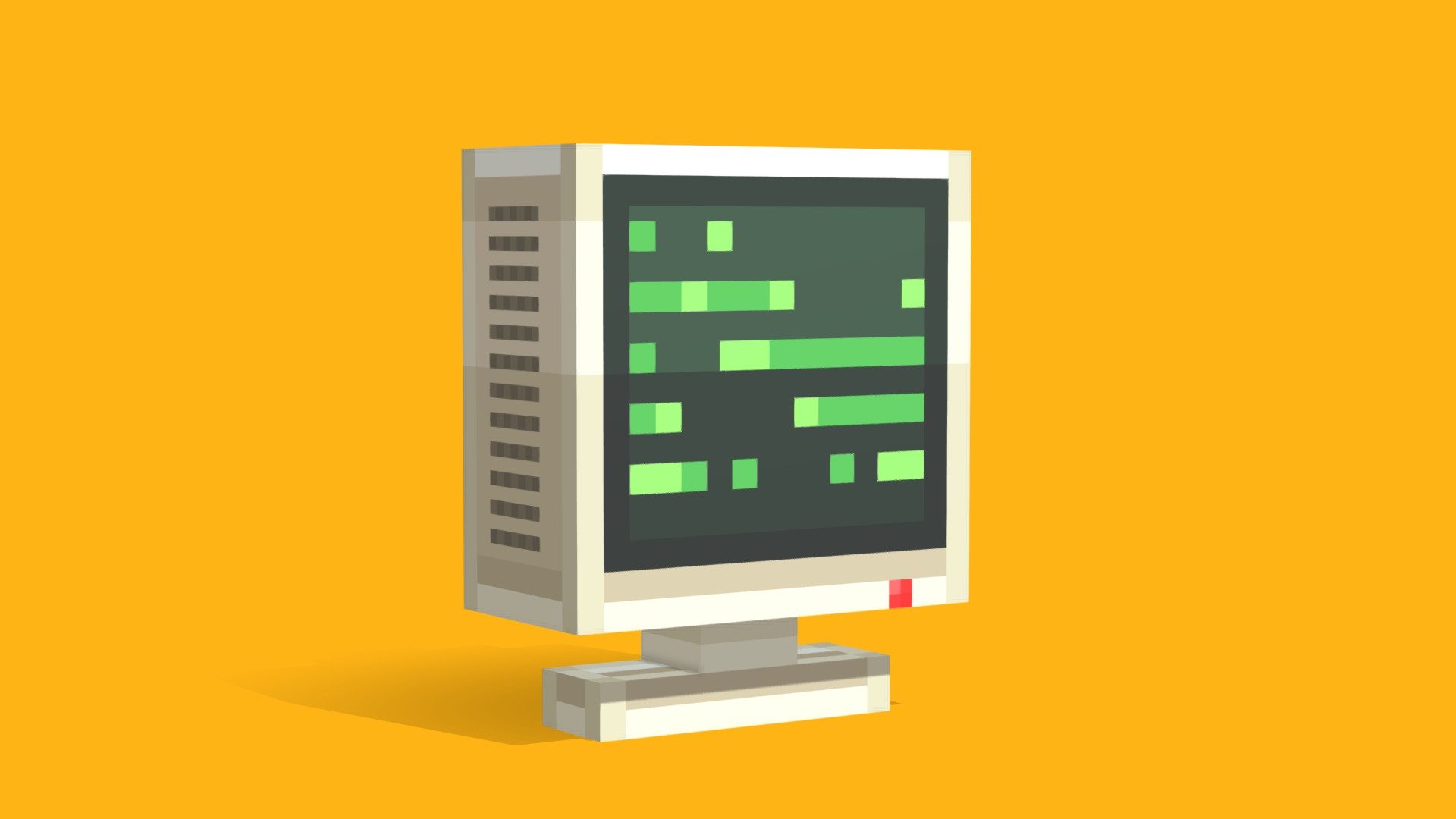 Retro Computer | Low-Poly | BlockBench - Download Free 3D model by ...