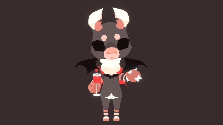 [Adopt] Vampire Llama 3D Model