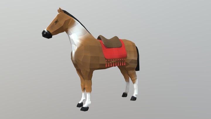 Horse LowPoly Painted – Free 3D Model STL