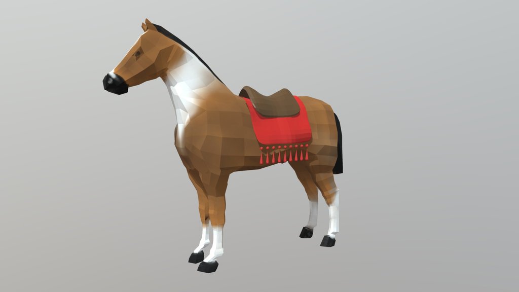 Horse LowPoly Painted